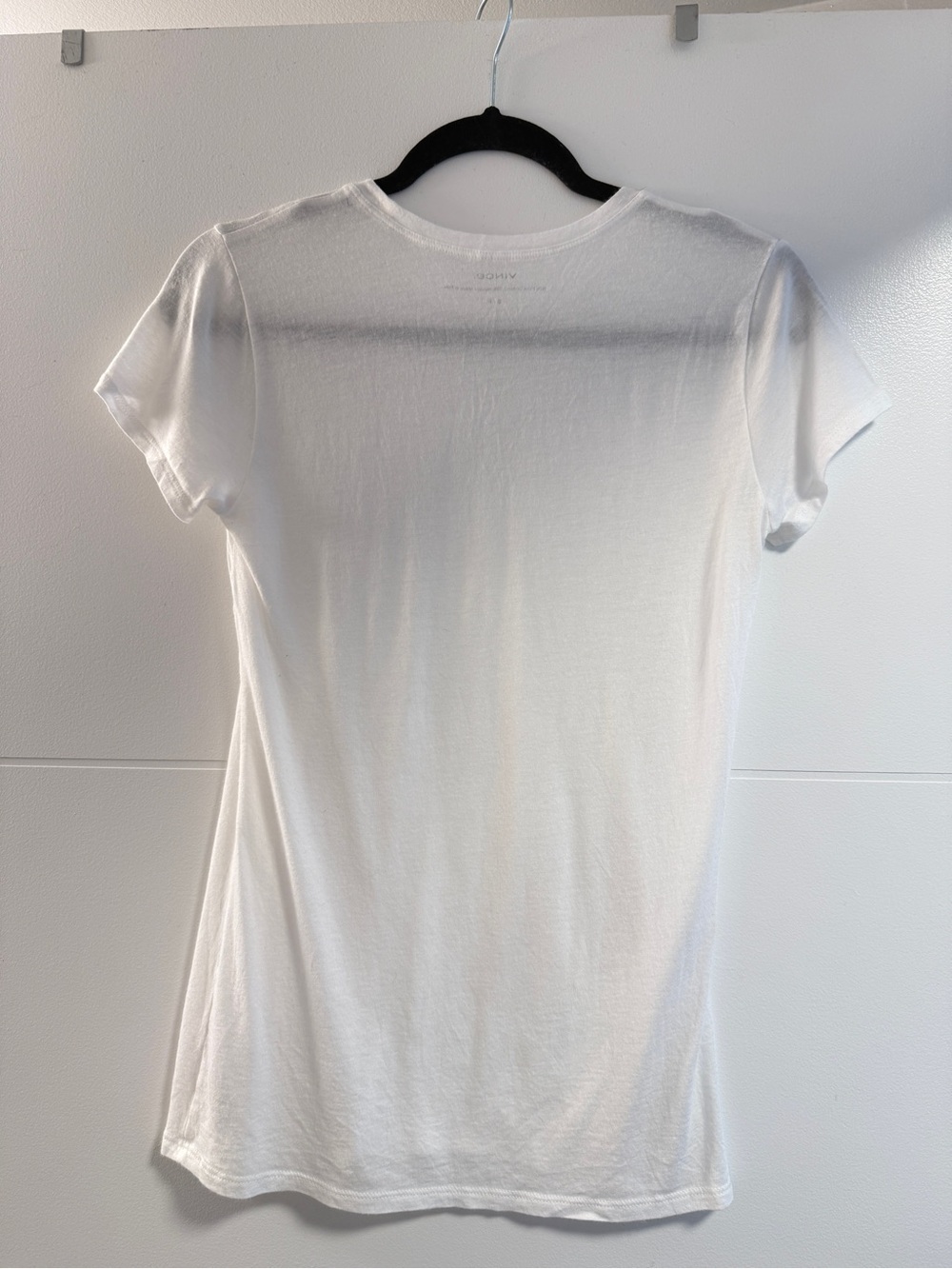 Vince White Pima Cotton Modal Crew Neck Tee | Luxury Essential | Size Small - Picture 2 of 4